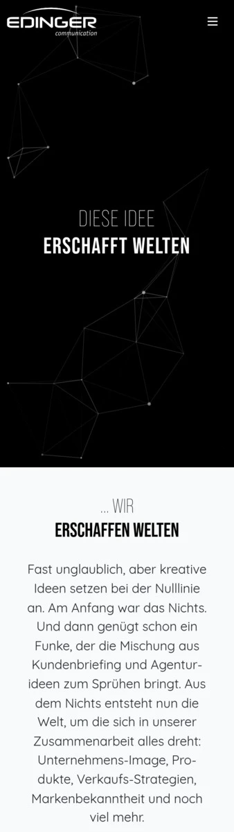 Screenshot von der Handyansicht von edinger.cc