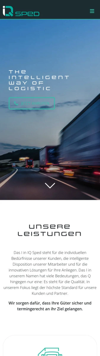 Screenshot von der Handyansicht von iqsped.com