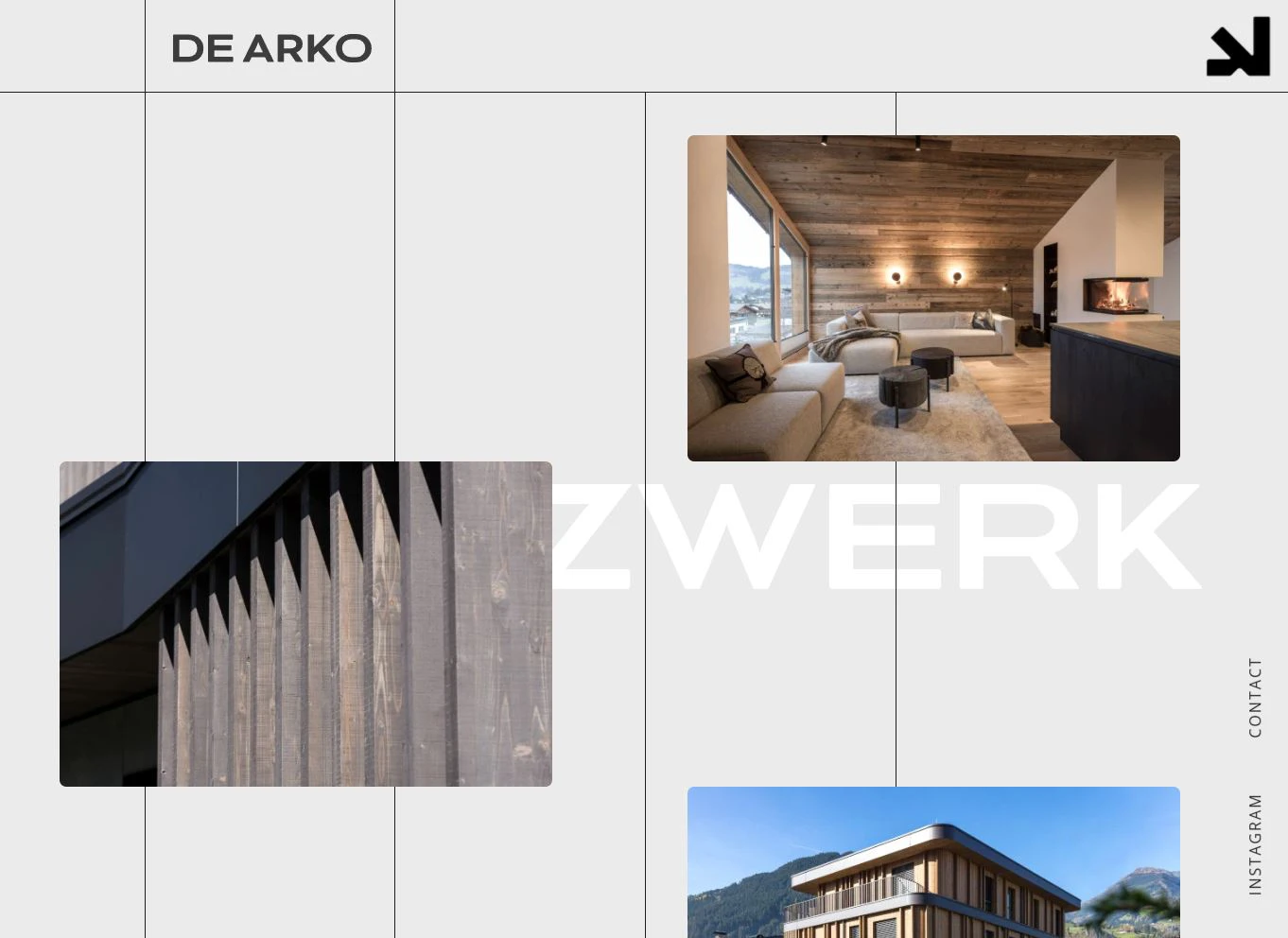 Screenshot von Projektgalerie der Website von DE ARKO