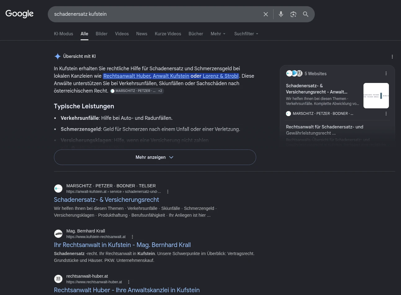 Lokale Suche auf Platz 1